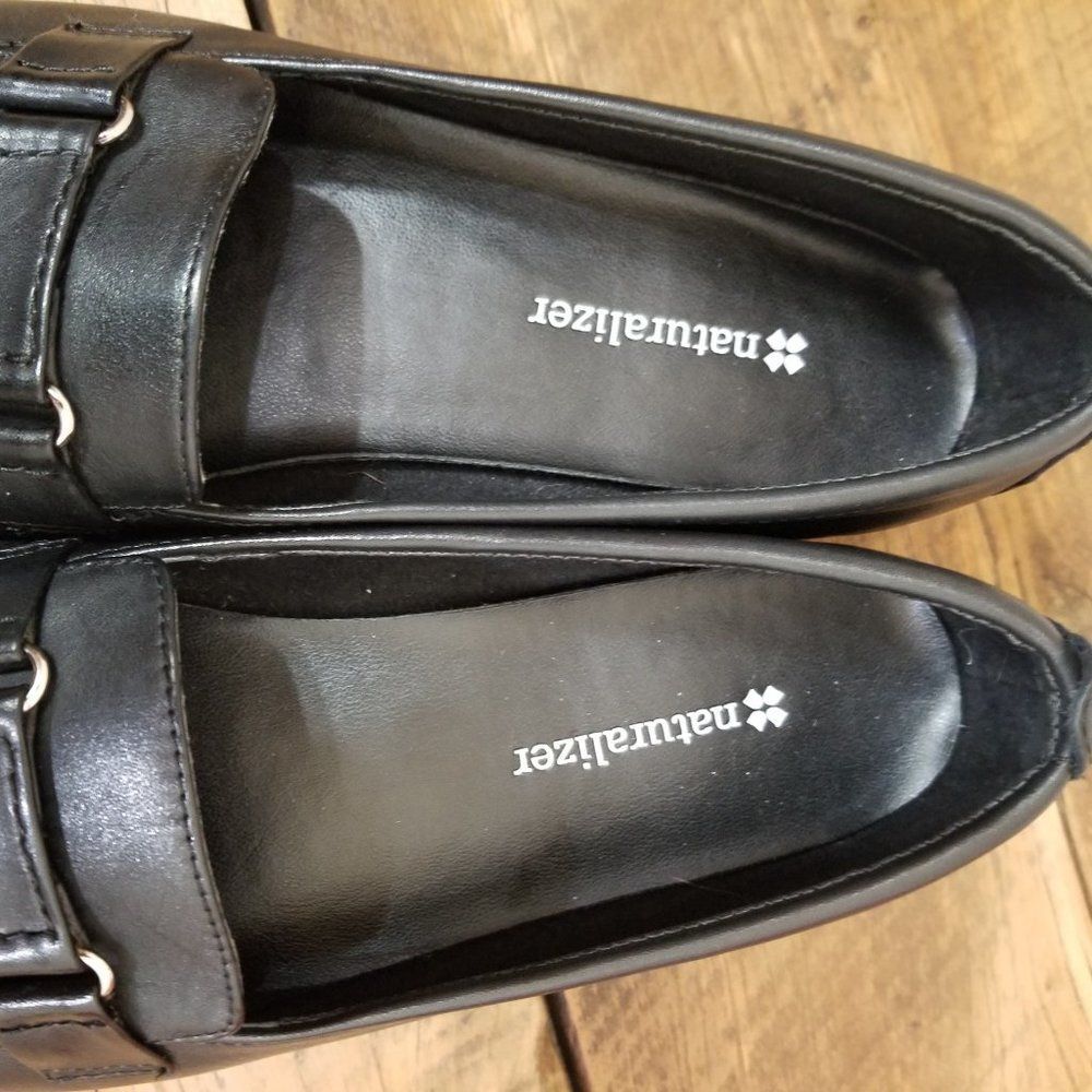 Naturalizer Loafers Square Toe Buckle Black Size 7 1/2 - Picture 6 of 8